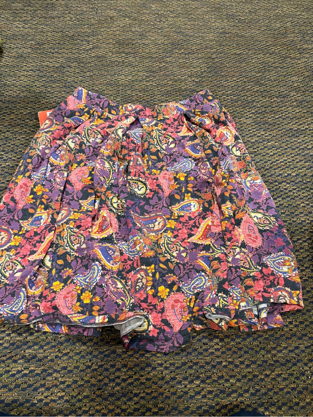 LuLaRoe Multicolor Paisley Skirt with Purple & Navy Accents